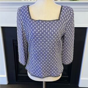 Adrianna Papell Occasions Beaded Silk Starburst Embellished Blouse | Size 10